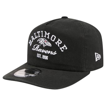 Men's New Era Black Baltimore Ravens Stacked 19TWENTY Adjustable Hat