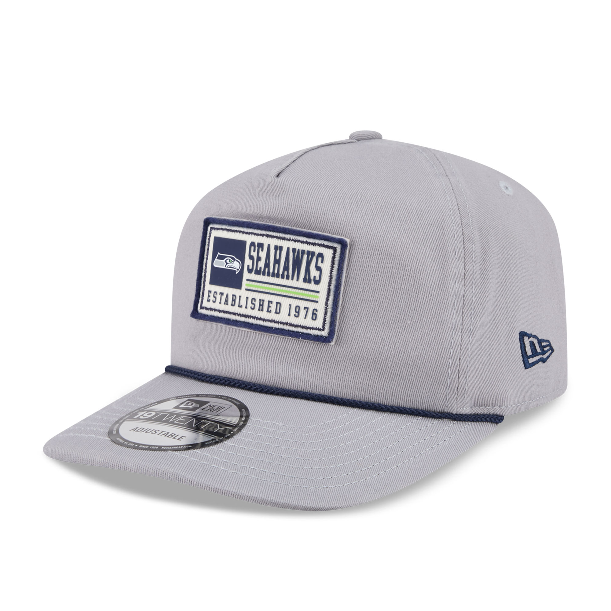 Men's New Era Gray Seattle Seahawks Patch 19TWENTY Adjustable Hat