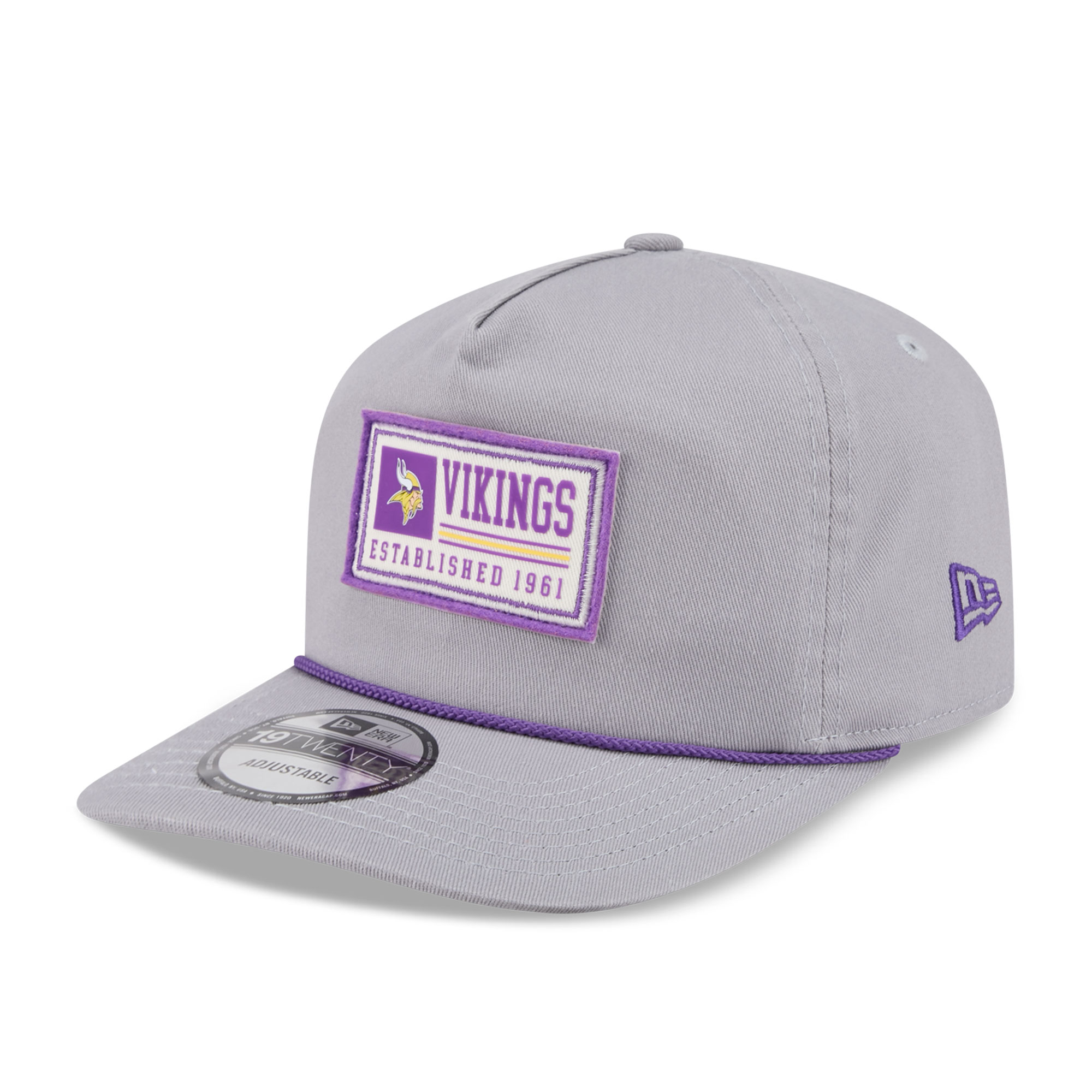 Men's New Era Gray Minnesota Vikings Patch 19TWENTY Adjustable Hat