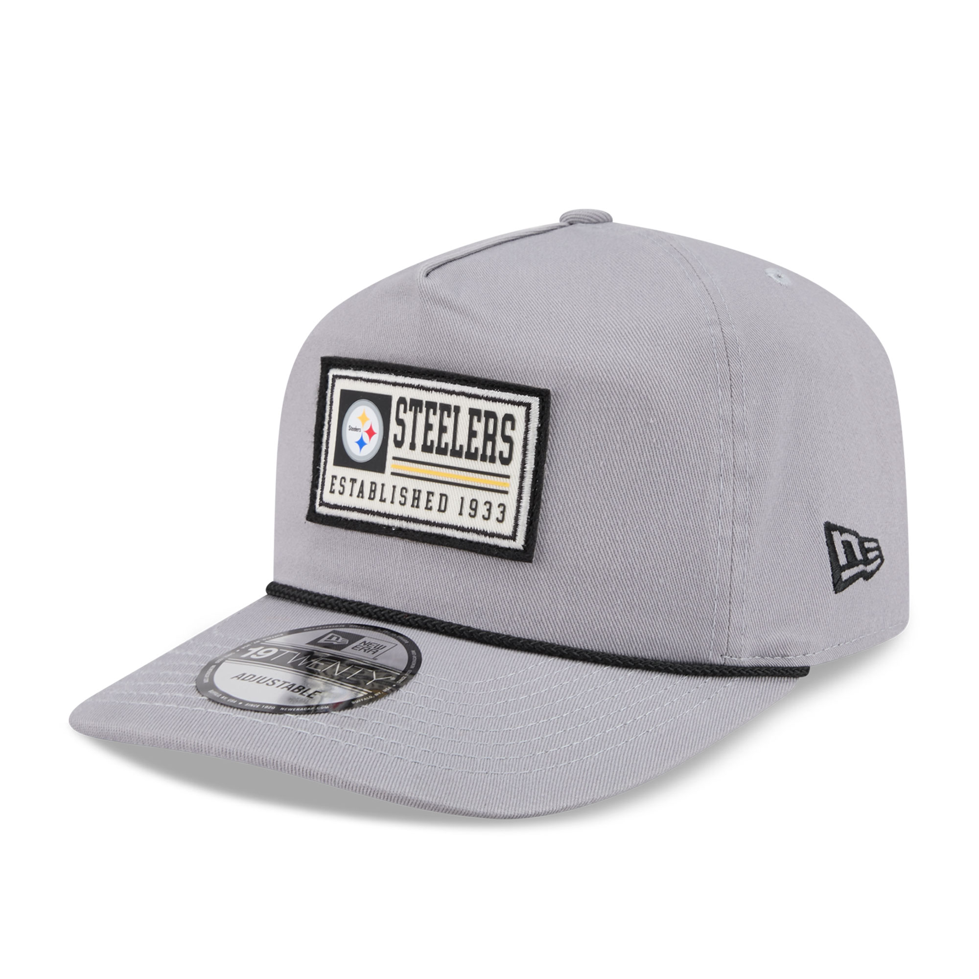 Men's New Era Gray Pittsburgh Steelers Patch 19TWENTY Adjustable Hat