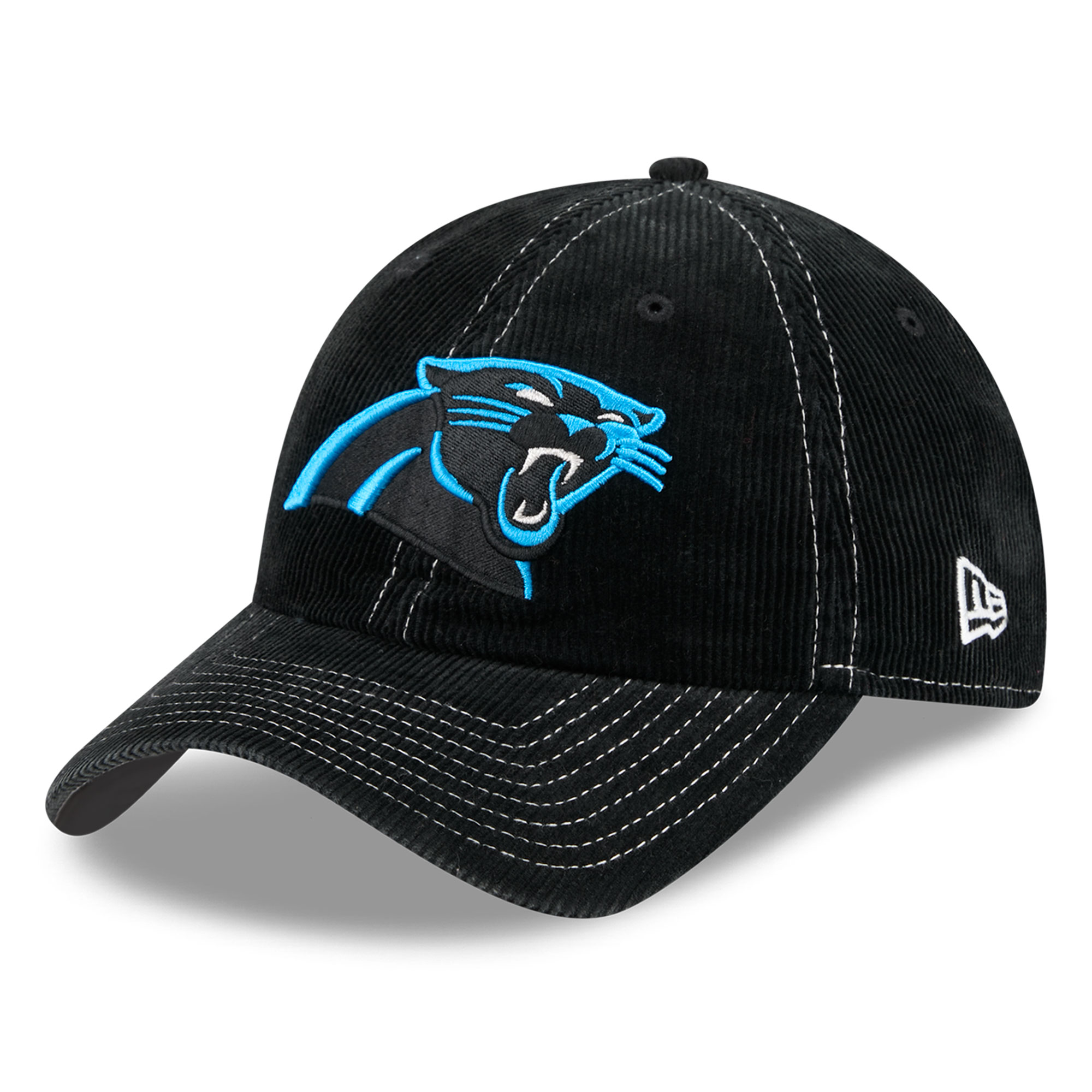 Men's New Era Black Carolina Panthers Corduroy Casual Classic Adjustable Hat