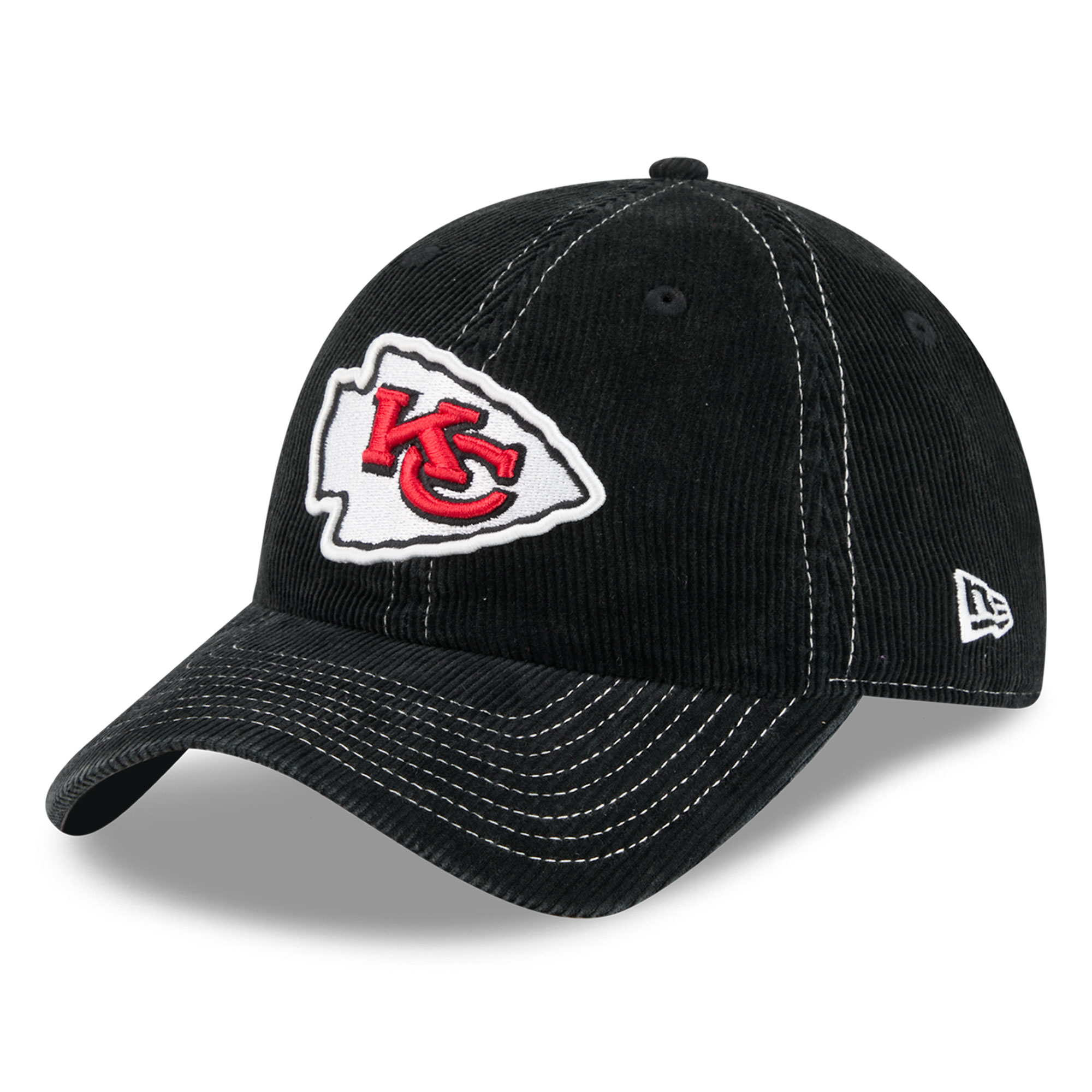 Men's New Era Black Kansas City Chiefs Corduroy Casual Classic Adjustable Hat