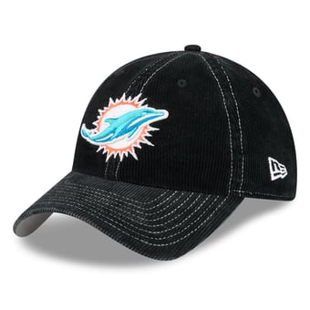 Men's New Era Black Miami Dolphins Corduroy Casual Classic Adjustable Hat