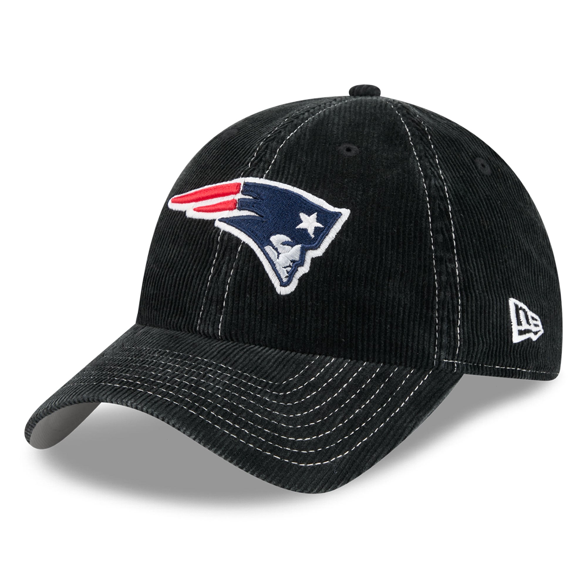 Men's New Era Black New England Patriots Corduroy Casual Classic Adjustable Hat