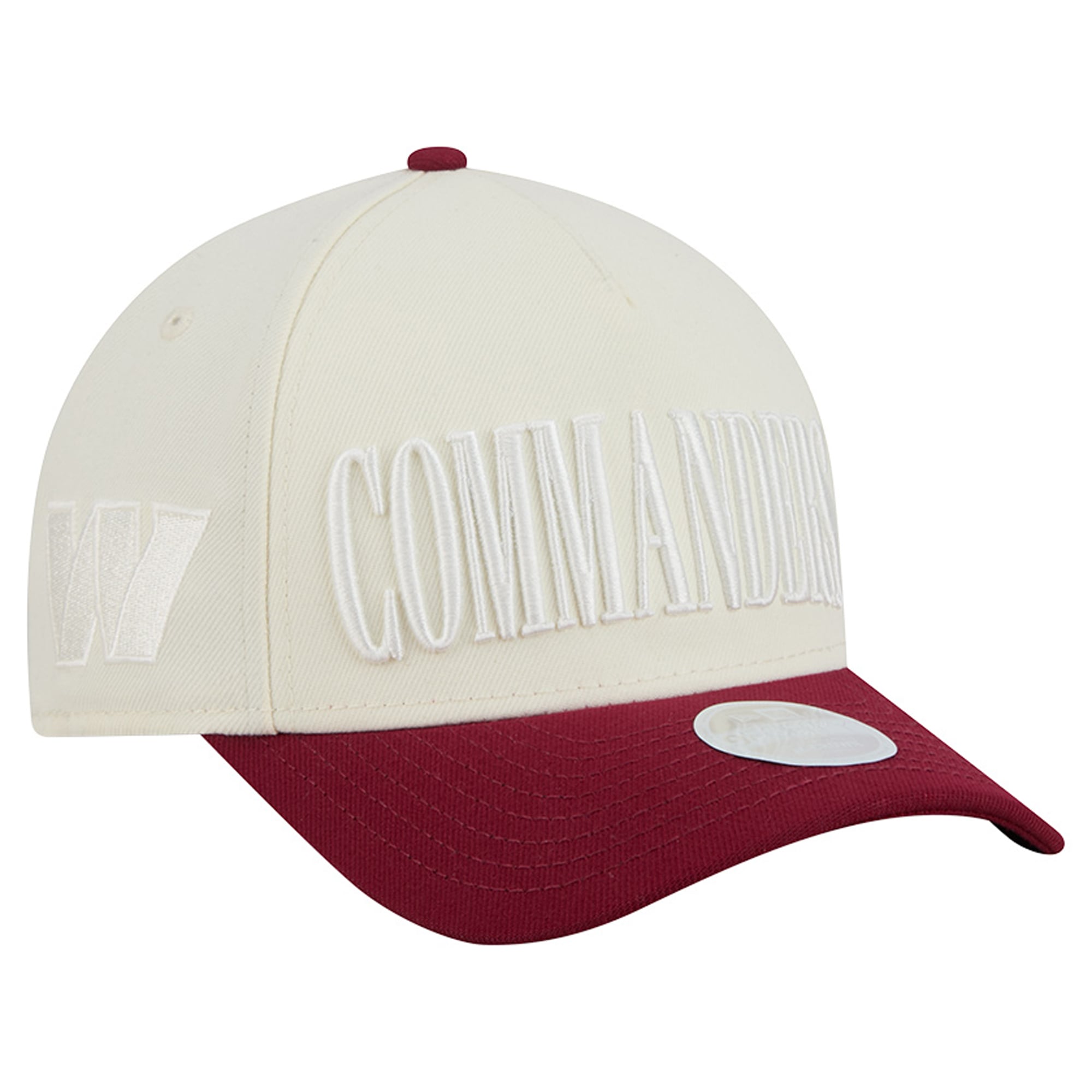 Women's New Era Cream/Burgundy Washington Commanders Tonal A-Frame 9FORTY Adjustable Hat