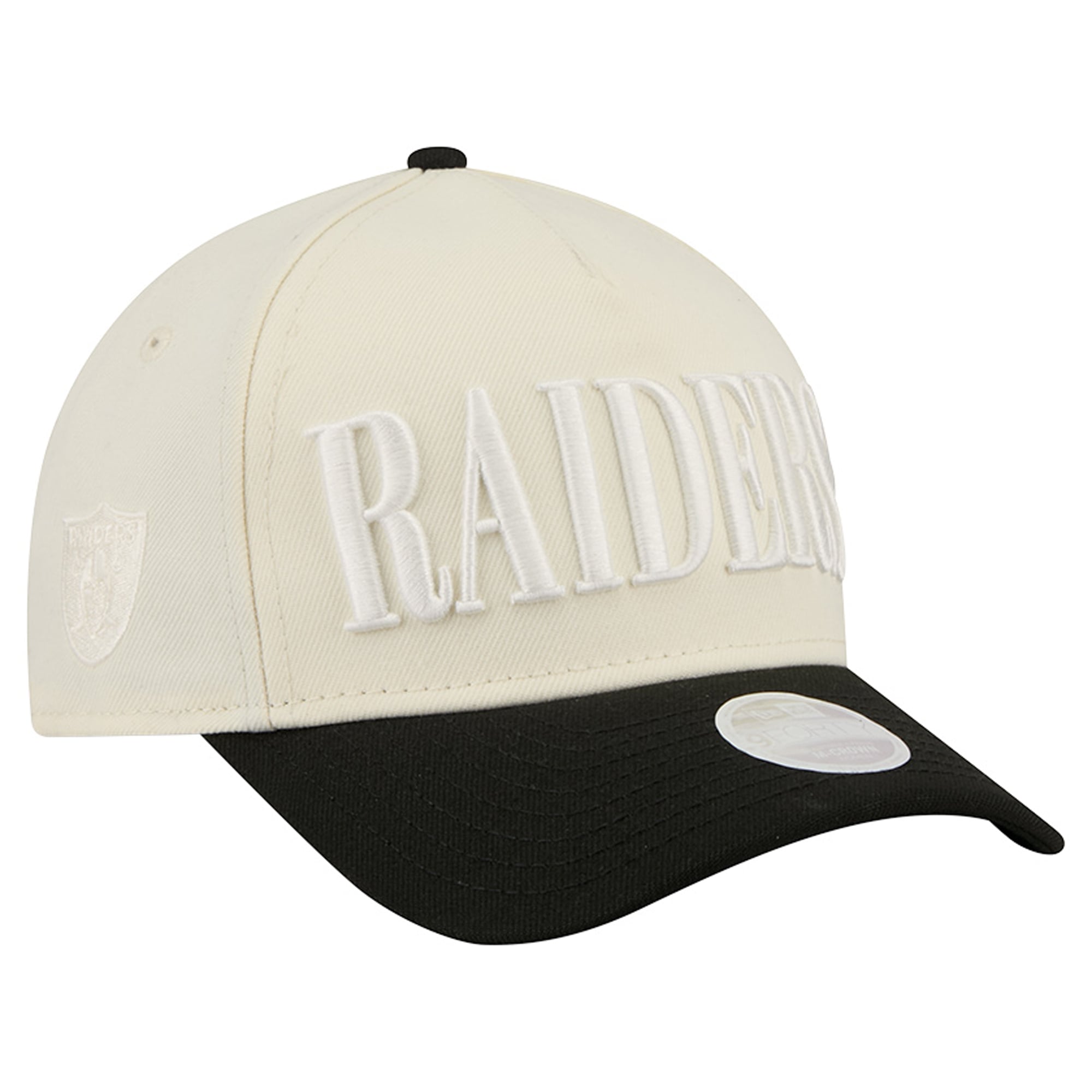 Women's New Era Cream/Black Las Vegas Raiders Tonal A-Frame 9FORTY Adjustable Hat