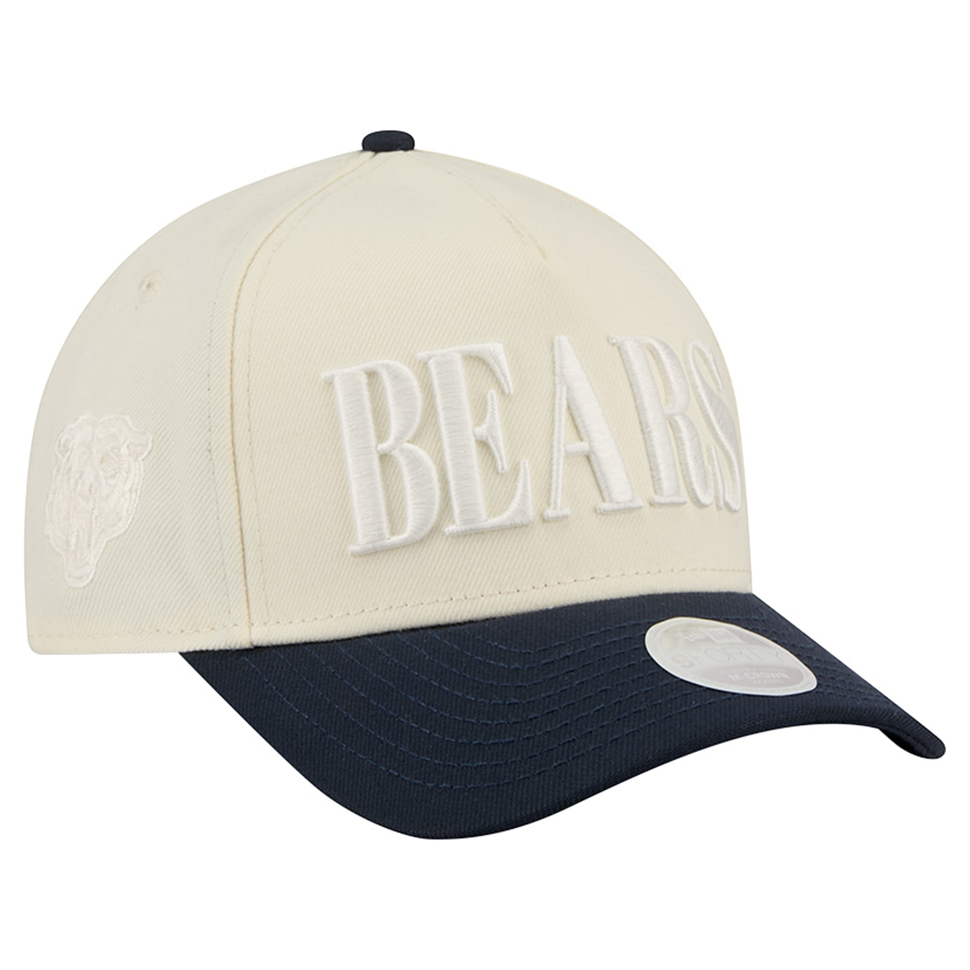 Women's New Era Cream/Navy Chicago Bears Tonal A-Frame 9FORTY Adjustable Hat