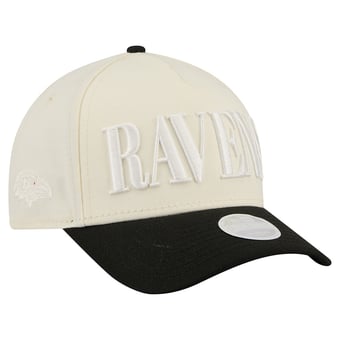 Women's New Era Cream/Black Baltimore Ravens Tonal A-Frame 9FORTY Adjustable Hat