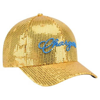 Women's New Era Gold Los Angeles Chargers Sequin Script 9FORTY Adjustable Hat