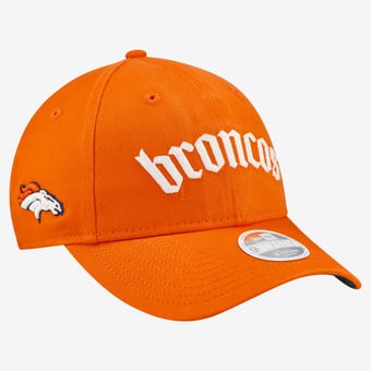 Women's New Era Orange Denver Broncos Gothic Font 9FORTY M-Crown Adjustable Hat