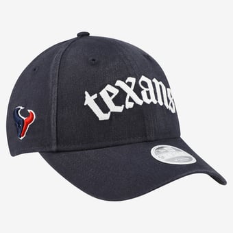 Women's New Era Navy Houston Texans Gothic Font 9FORTY M-Crown Adjustable Hat