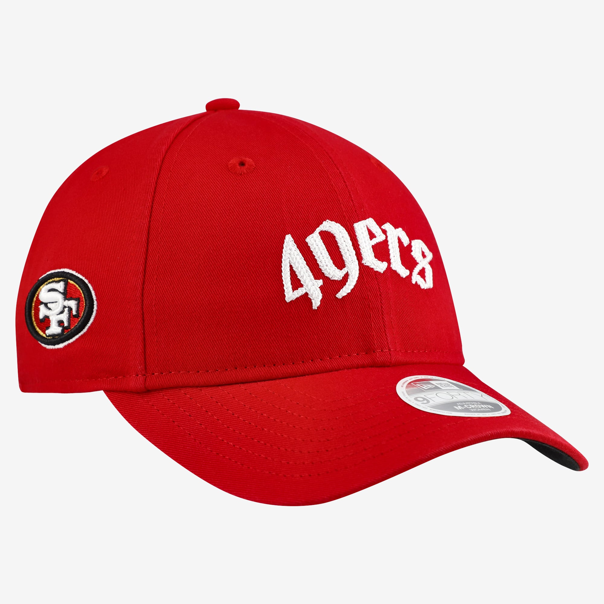 Women's New Era Scarlet San Francisco 49ers Gothic Font 9FORTY M-Crown Adjustable Hat