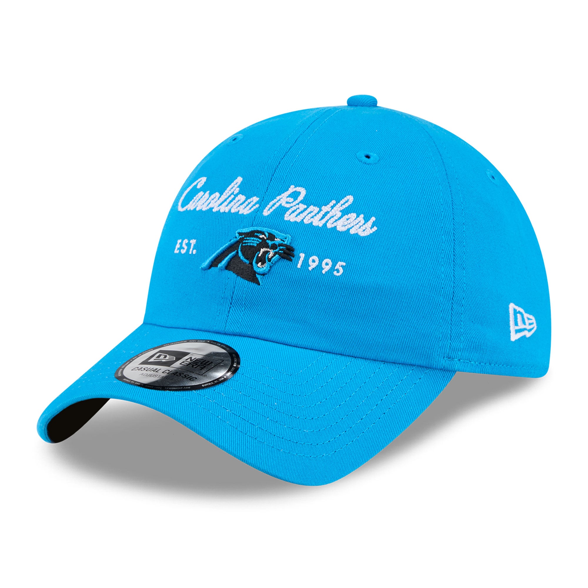 Women's New Era Blue Carolina Panthers Script Casual Classic Adjustable Hat