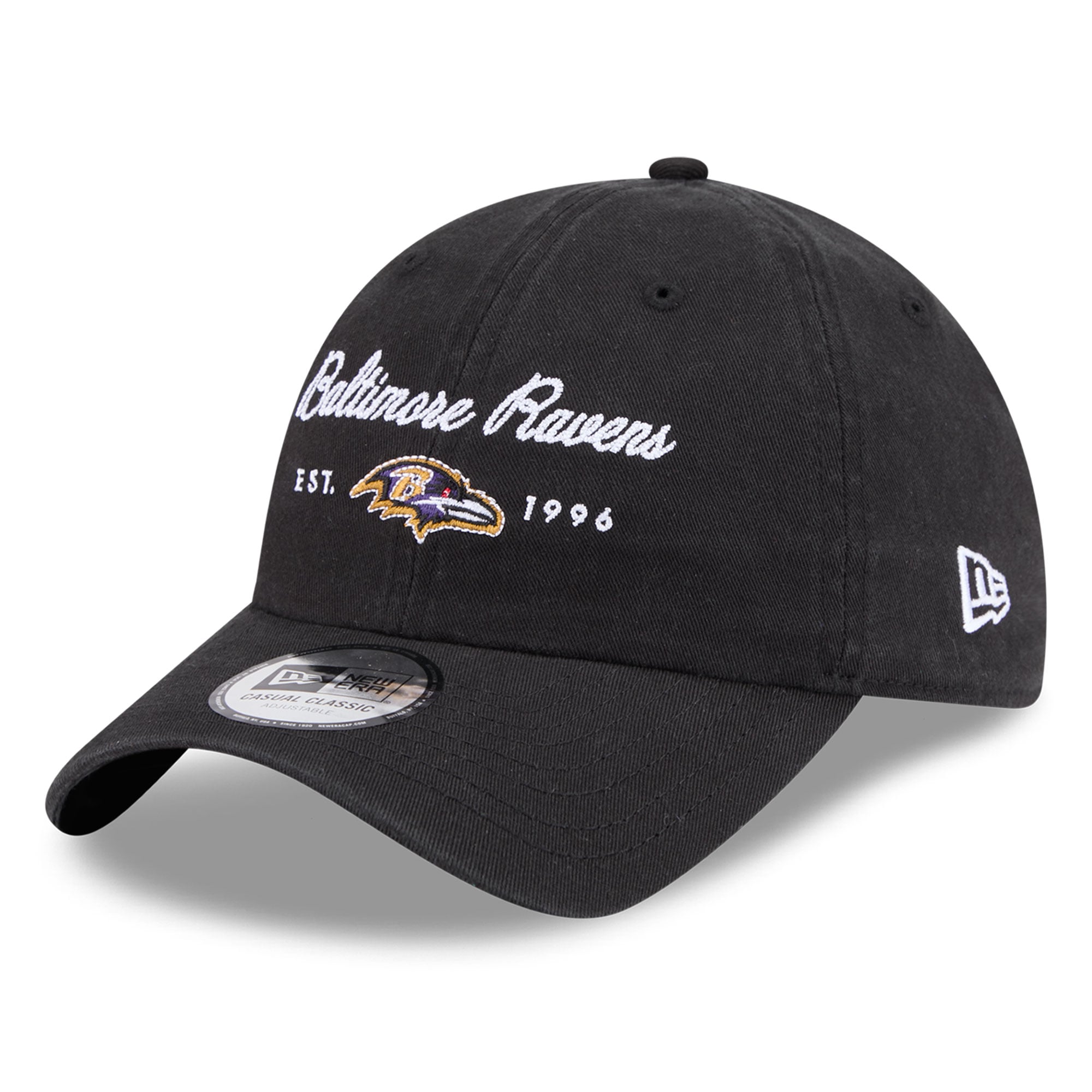 Women's New Era Black Baltimore Ravens Script Casual Classic Adjustable Hat
