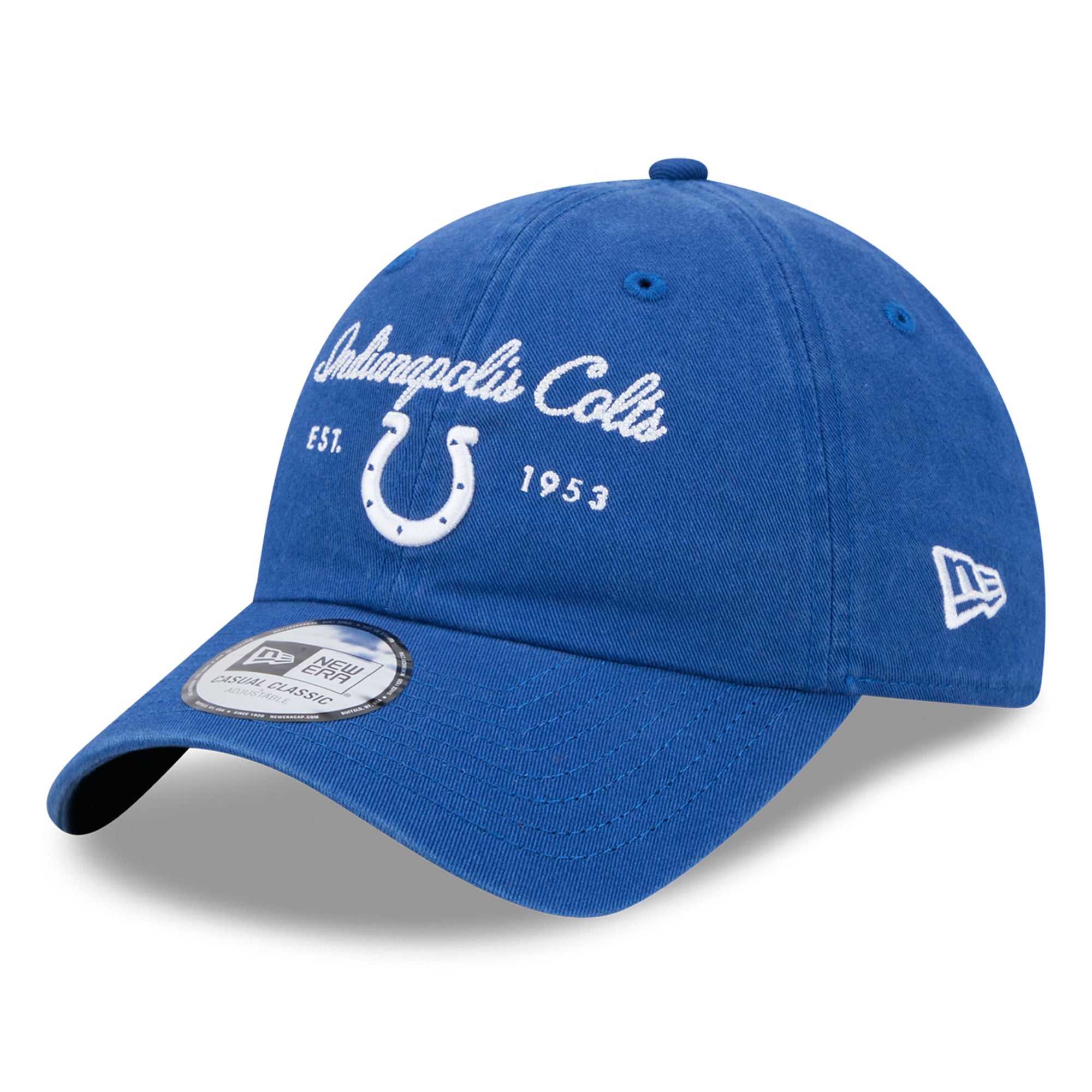 Women's New Era Royal Indianapolis Colts Script Casual Classic Adjustable Hat