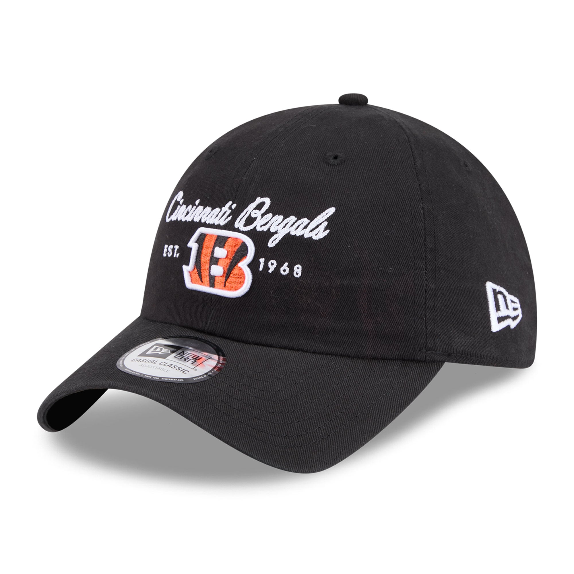 Women's New Era Black Cincinnati Bengals Script Casual Classic Adjustable Hat