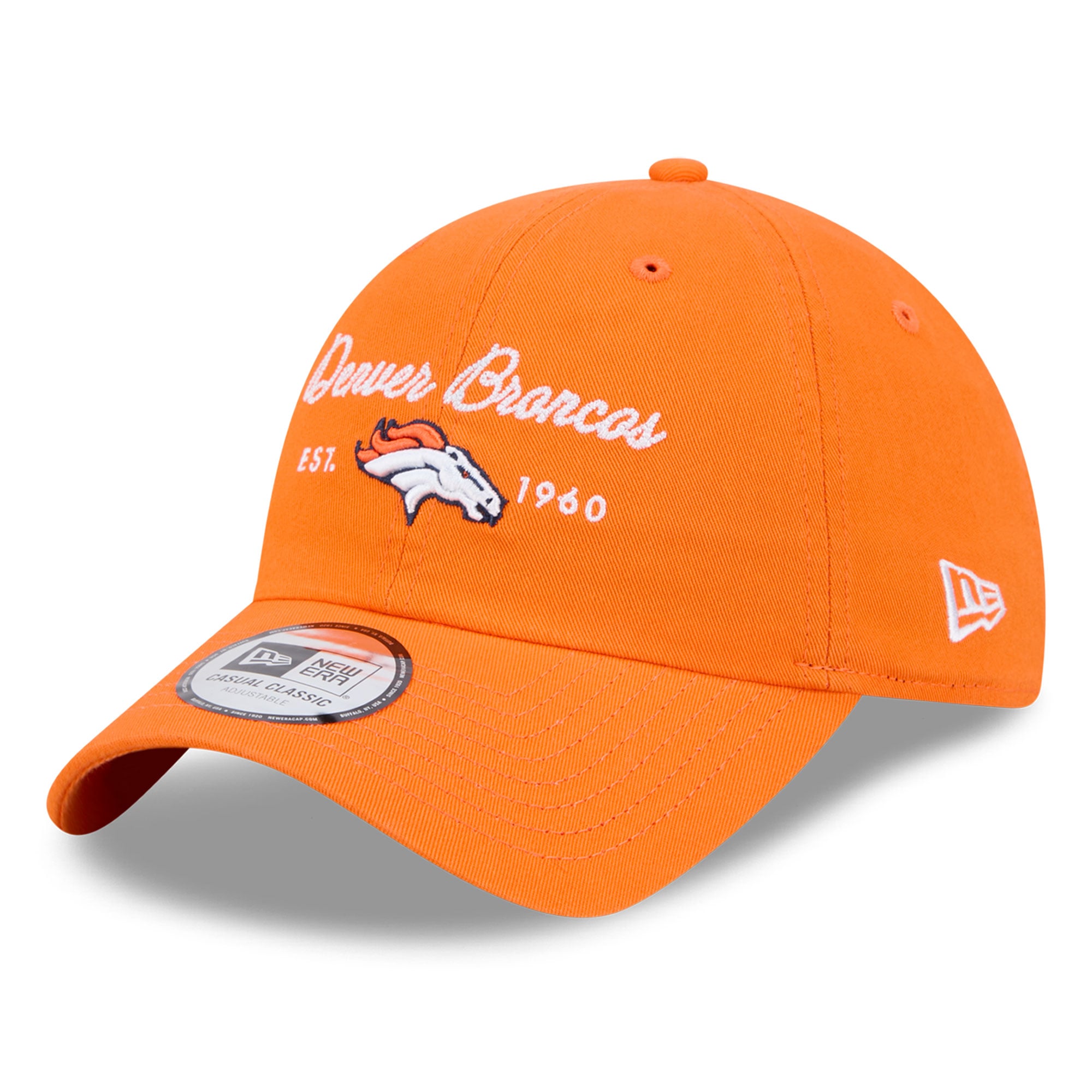 Women's New Era Orange Denver Broncos Script Casual Classic Adjustable Hat