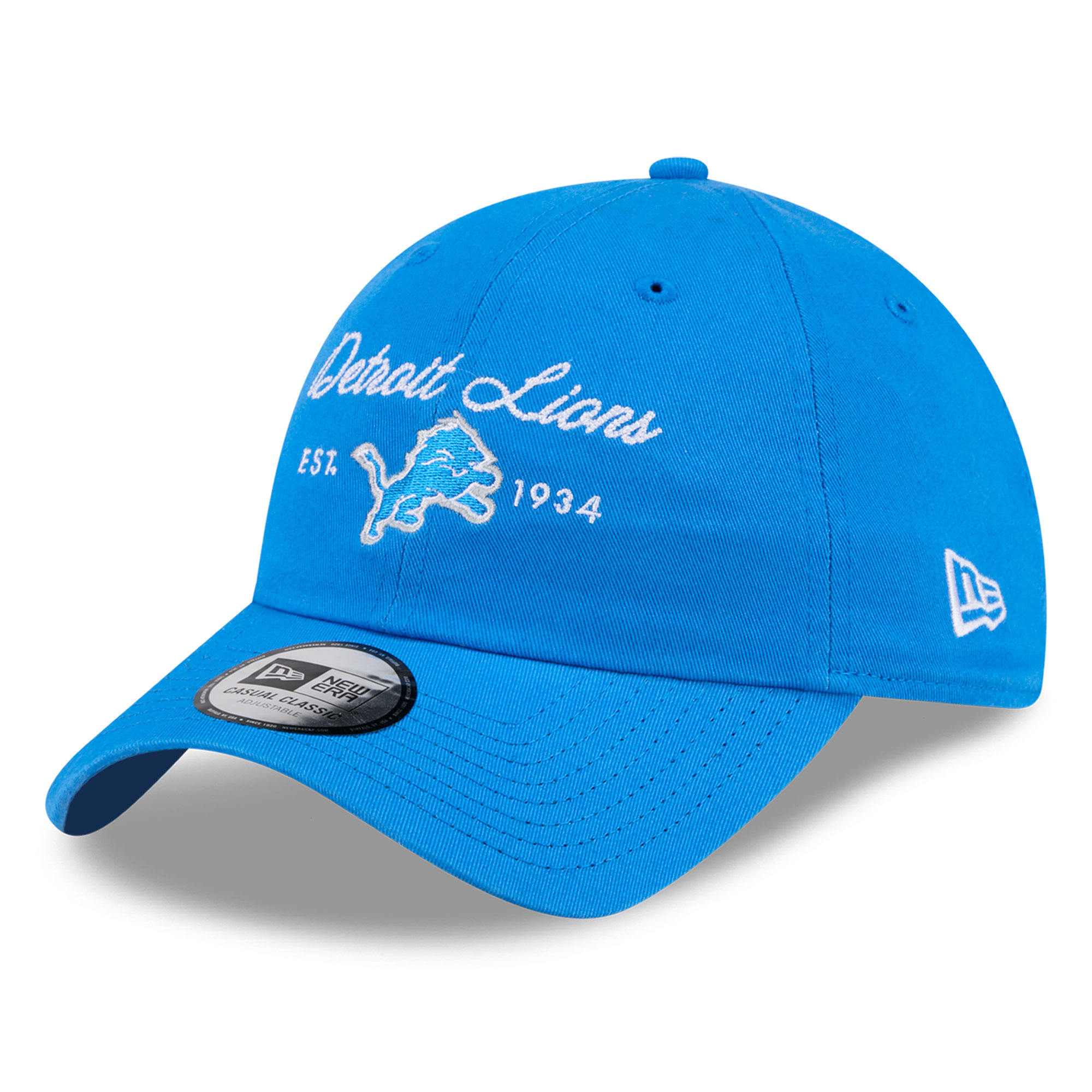 Women's New Era Blue Detroit Lions Script Casual Classic Adjustable Hat