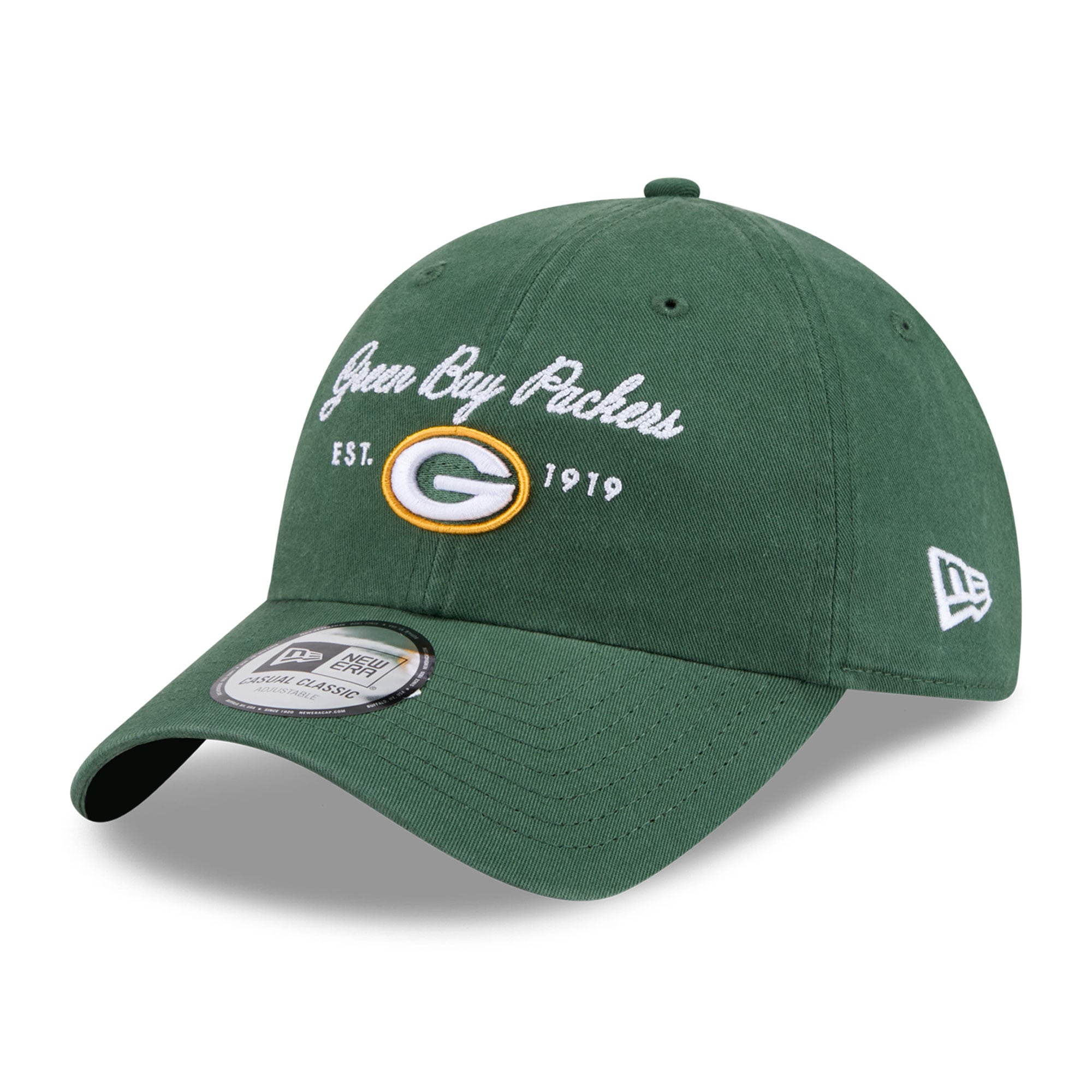 Women's New Era Green Green Bay Packers Script Casual Classic Adjustable Hat