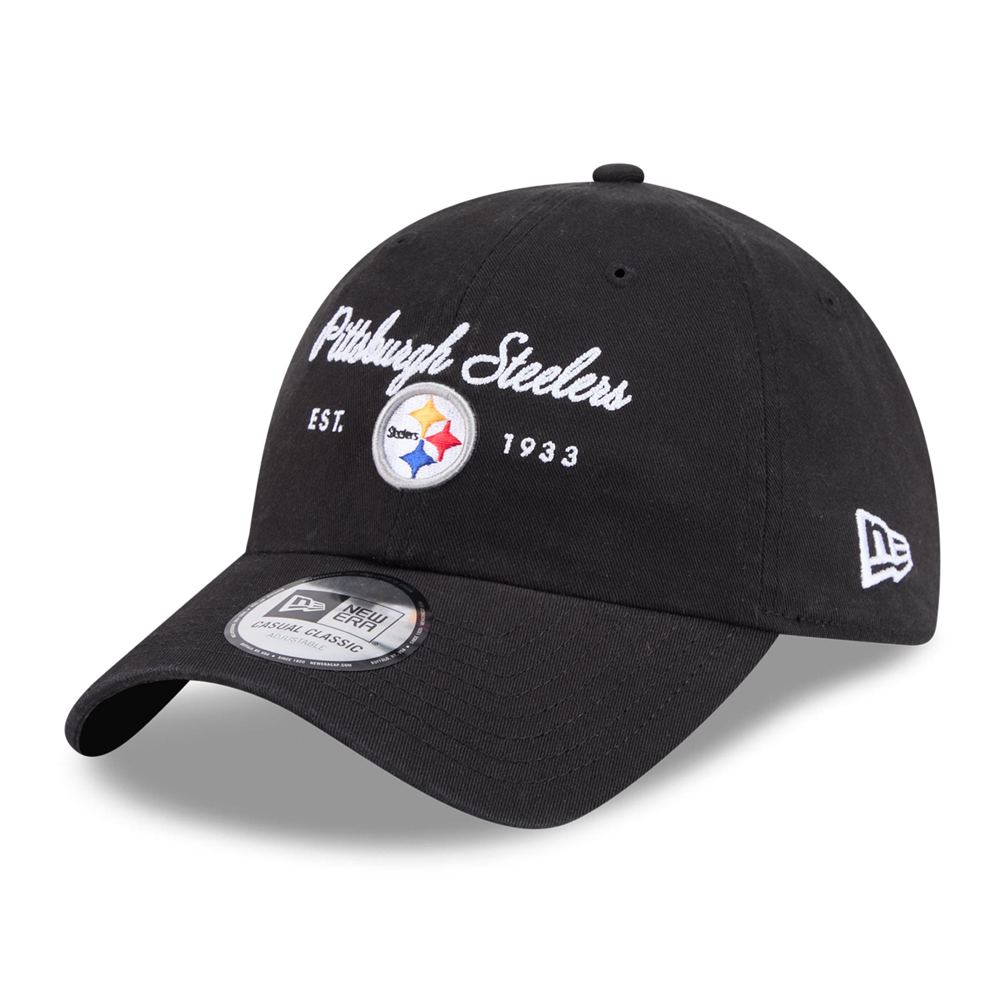 Women's New Era Black Pittsburgh Steelers Script Casual Classic Adjustable Hat