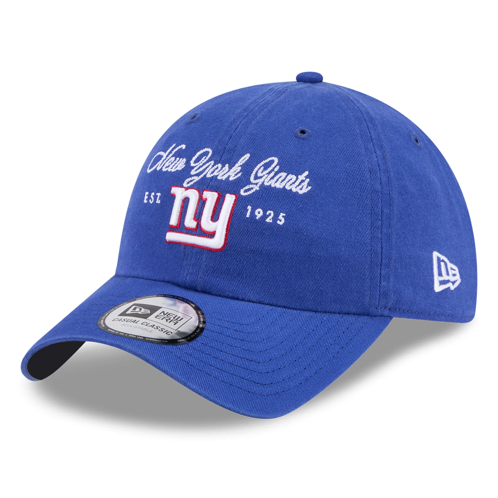 Women's New Era Royal New York Giants Script Casual Classic Adjustable Hat