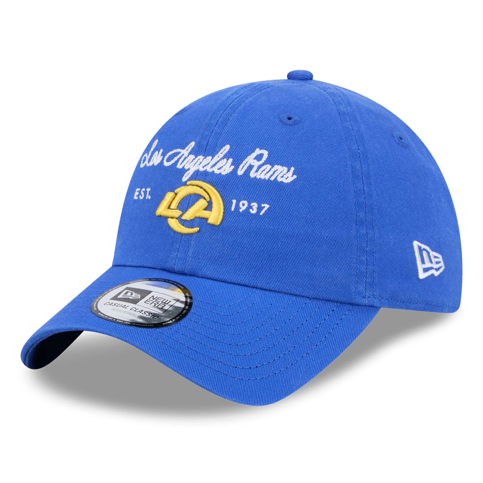 Women's New Era Royal Los Angeles Rams Script Casual Classic Adjustable Hat