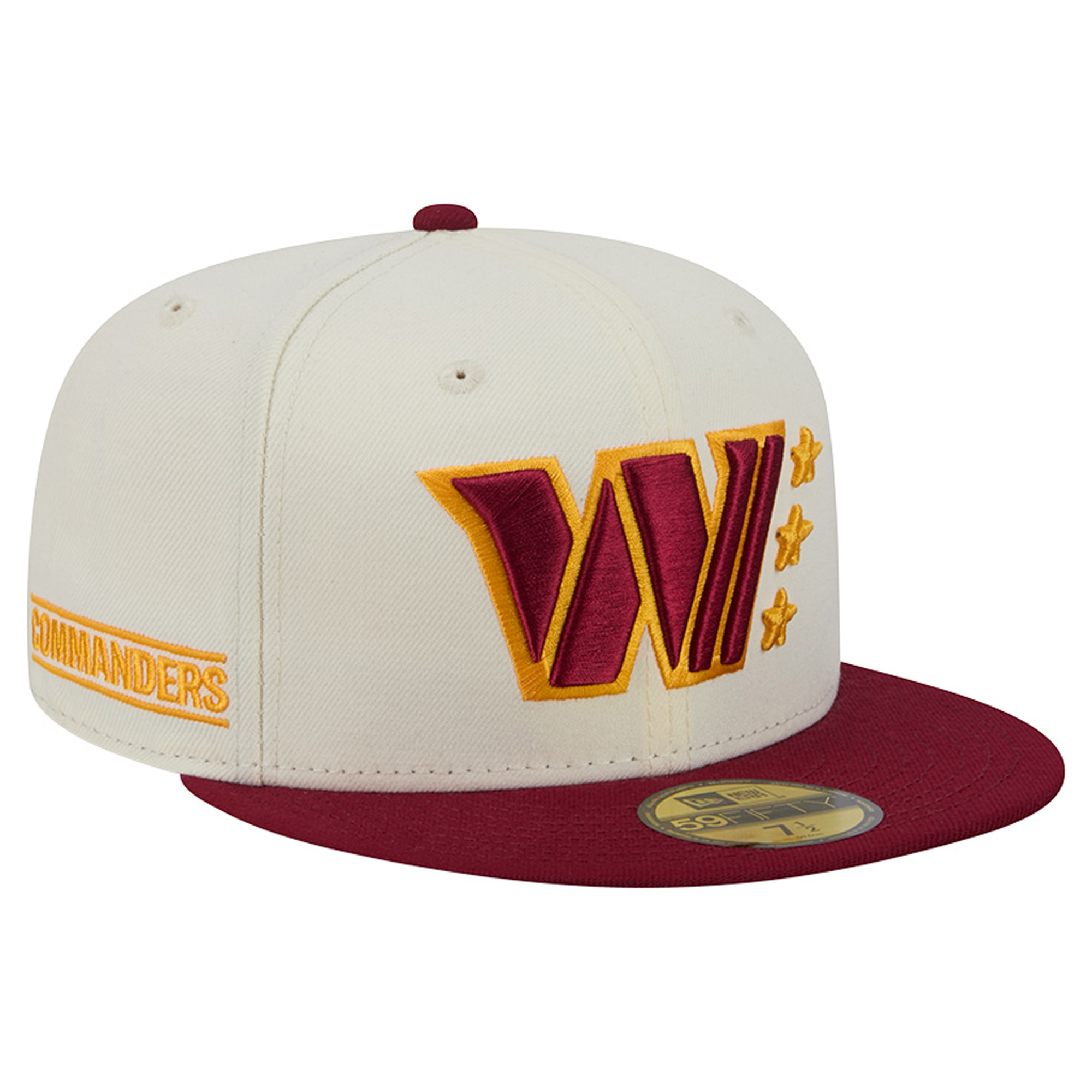 Men's New Era Cream/Burgundy Washington Commanders Deceptor 59FIFTY Fitted Hat