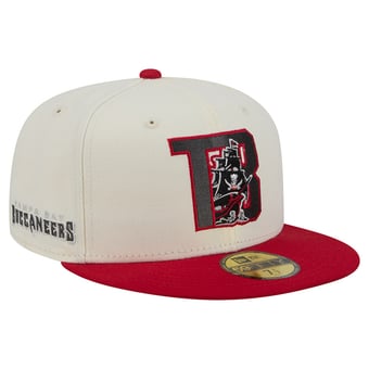 Men's New Era Cream/Red Tampa Bay Buccaneers Deceptor 59FIFTY Fitted Hat