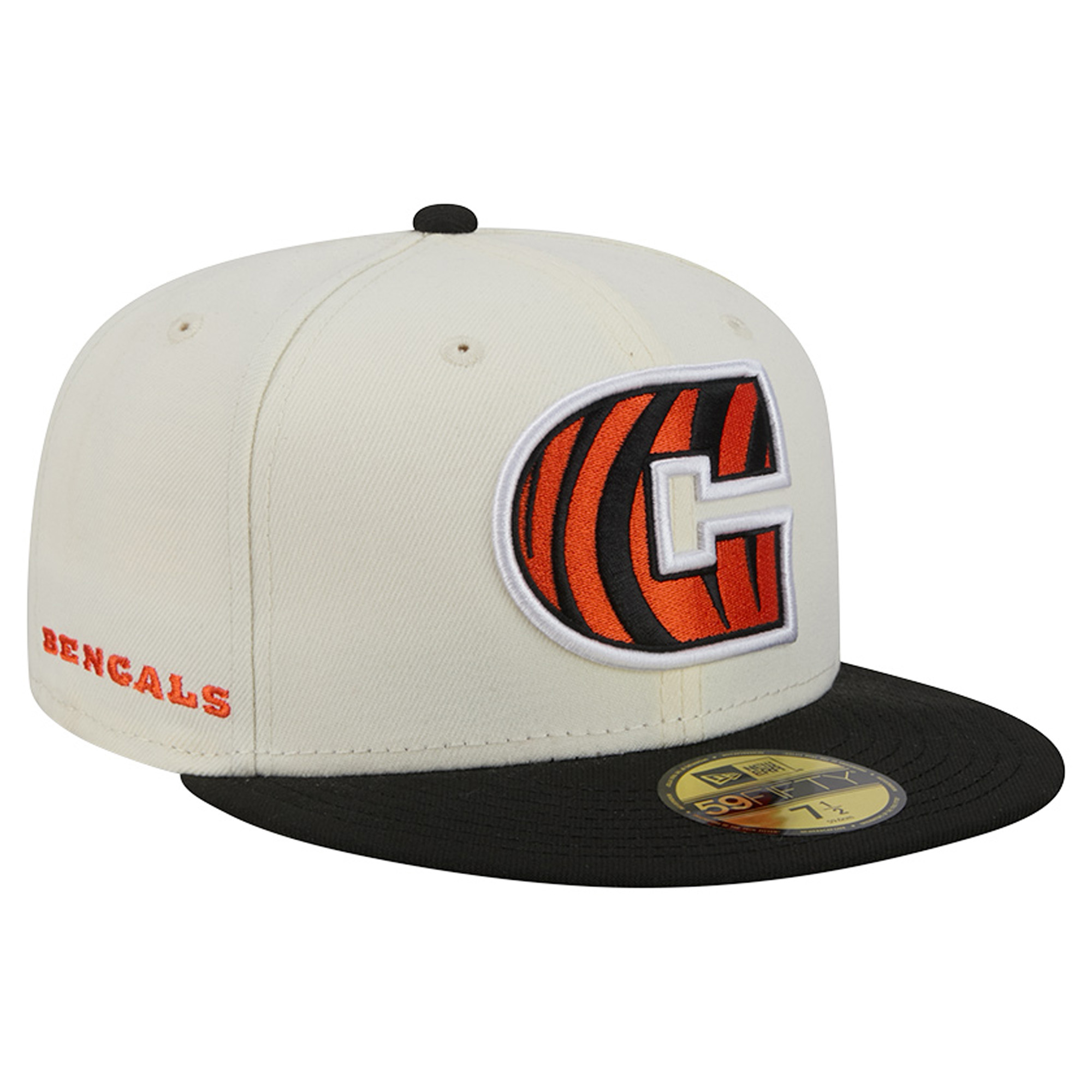 Men's New Era Cream/Black Cincinnati Bengals Deceptor 59FIFTY Fitted Hat