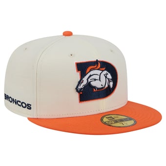 Men's New Era Cream/Orange Denver Broncos Deceptor 59FIFTY Fitted Hat