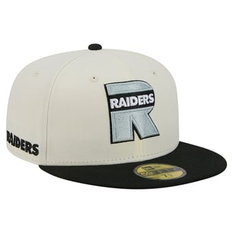Men's New Era Cream/Black Las Vegas Raiders Deceptor 59FIFTY Fitted Hat