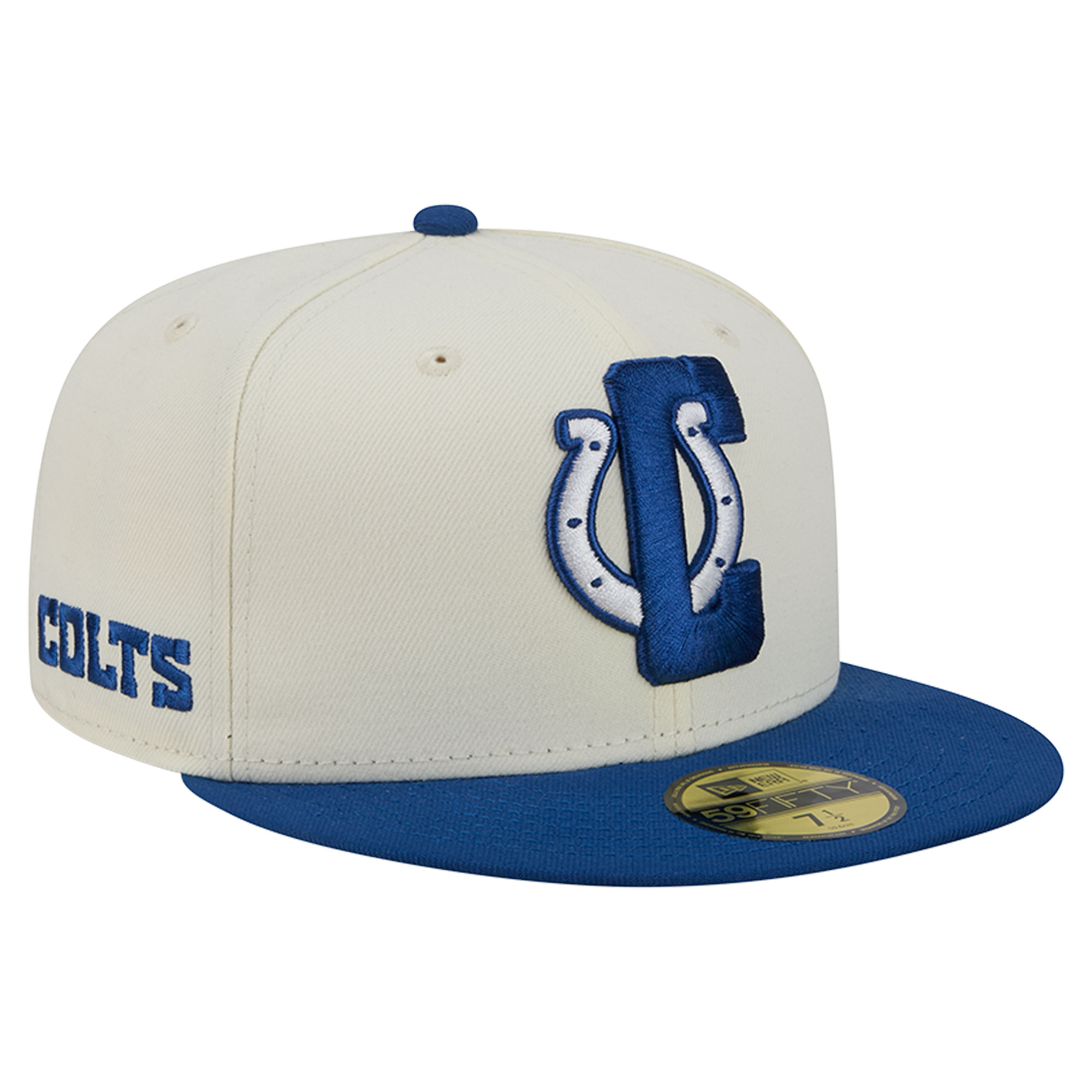 Men's New Era Cream/Royal Indianapolis Colts Deceptor 59FIFTY Fitted Hat