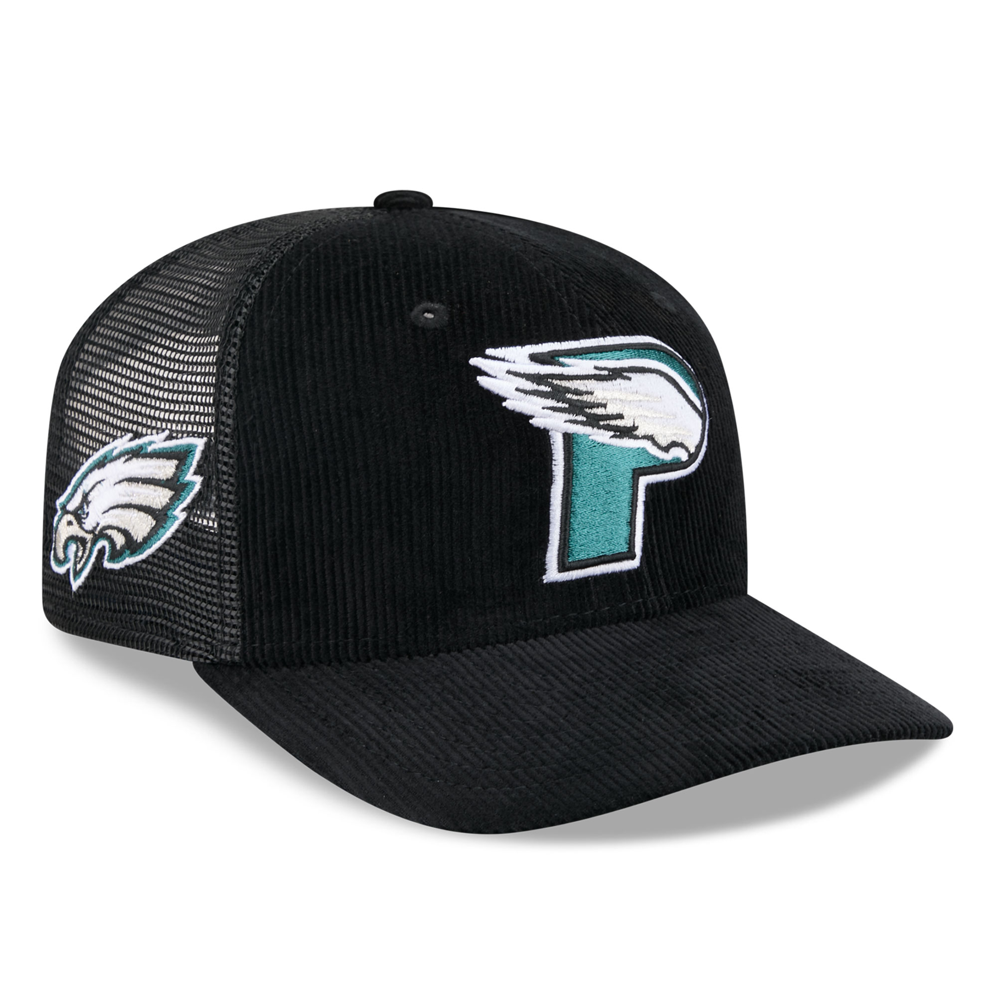 Men's New Era Black Philadelphia Eagles Deceptor 9SEVENTY Adjustable Hat