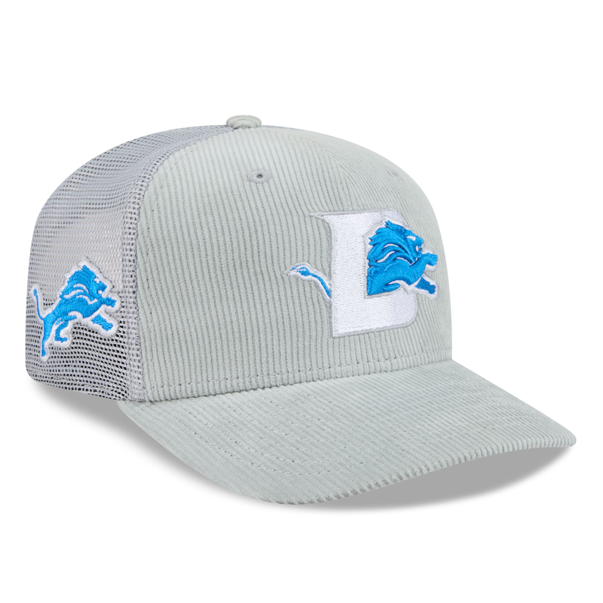 Men's New Era Silver Detroit Lions Deceptor 9SEVENTY Adjustable Hat