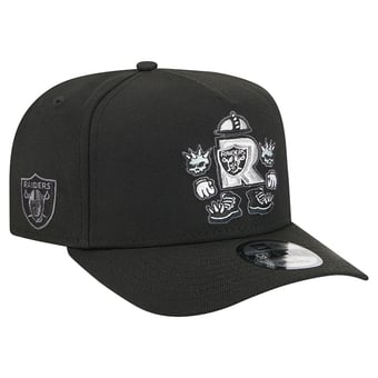 Men's New Era Black Las Vegas Raiders Cartoon A-Frame 9FIFTY Snapback