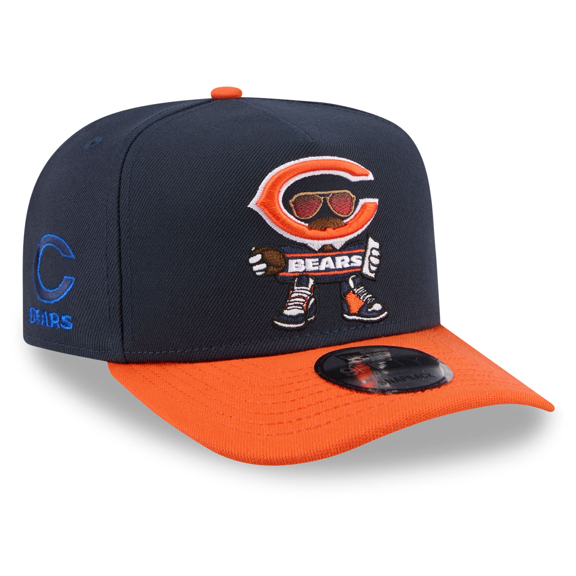 Men's New Era Navy Chicago Bears Cartoon A-Frame 9FIFTY Snapback