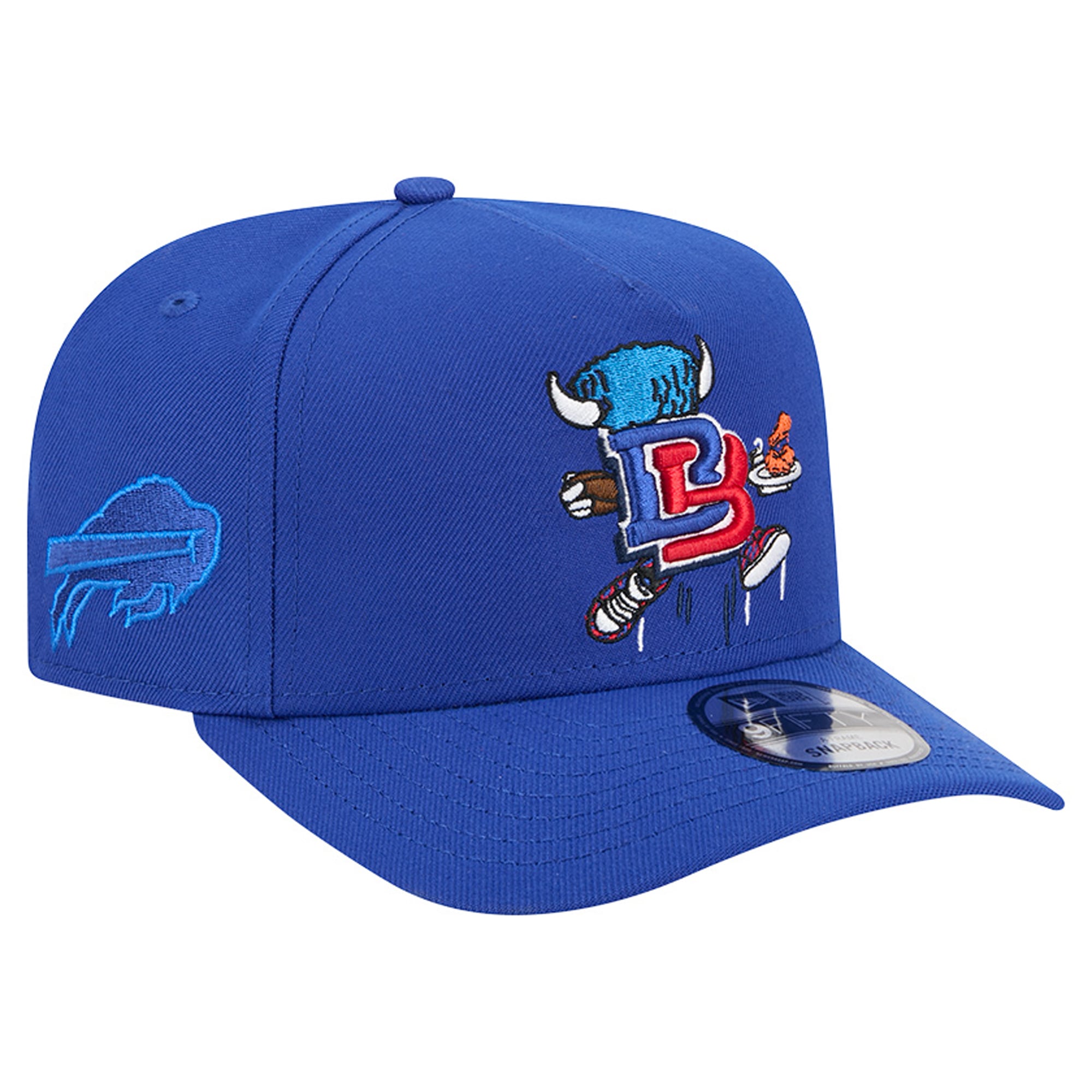 Men's New Era Royal Buffalo Bills Cartoon A-Frame 9FIFTY Snapback