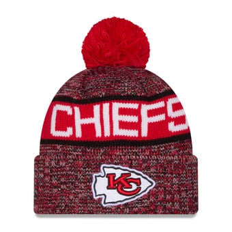 Men's New Era Red Kansas City Chiefs Marled Cuffed Knit Hat with Pom