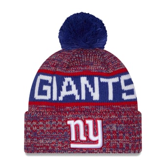 Men's New Era Royal New York Giants Marled Cuffed Knit Hat with Pom