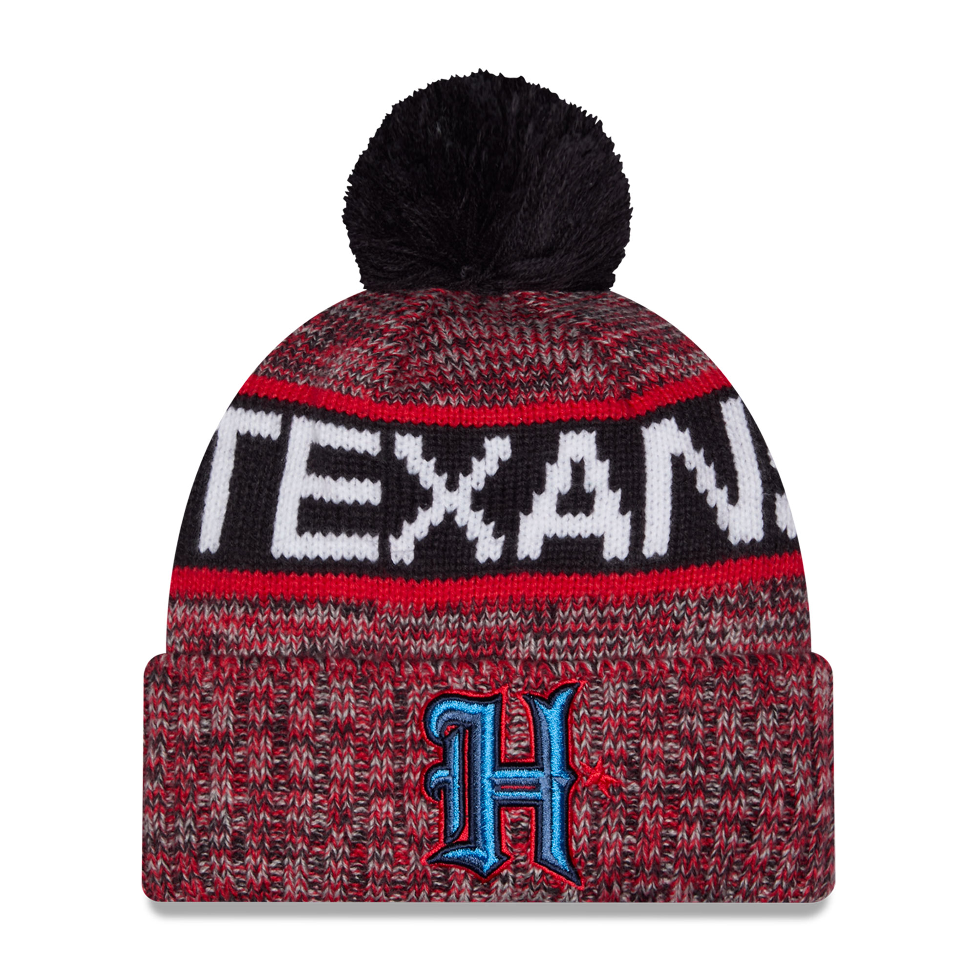 Men's New Era Navy Houston Texans H-Town Marled Cuffed Knit Hat with Pom