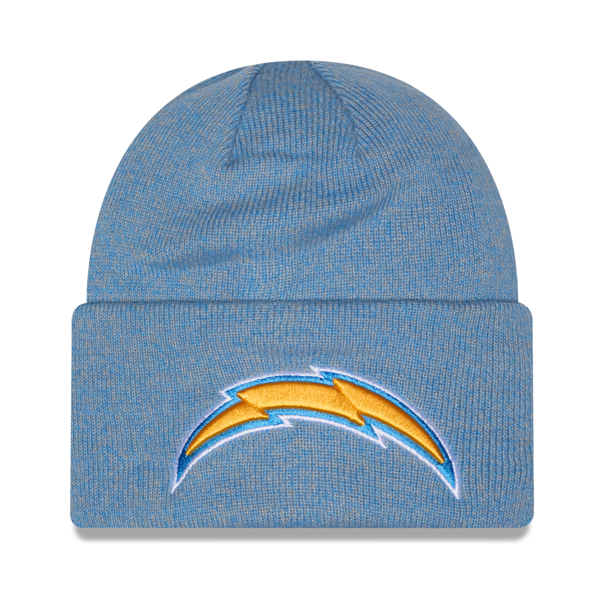 Men's New Era Powder Blue Los Angeles Chargers Marled Cuffed Knit Hat