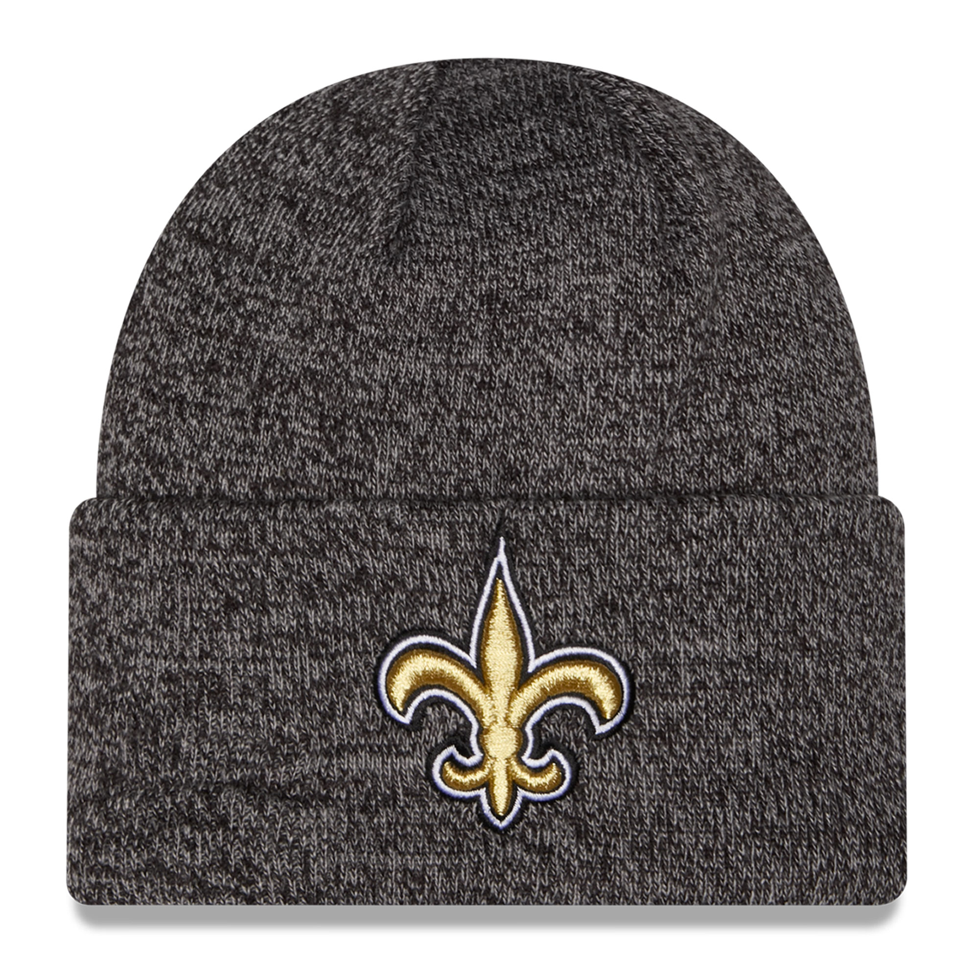 Men's New Era Black New Orleans Saints Marled Cuffed Knit Hat