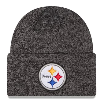 Men's New Era Black Pittsburgh Steelers Marled Cuffed Knit Hat