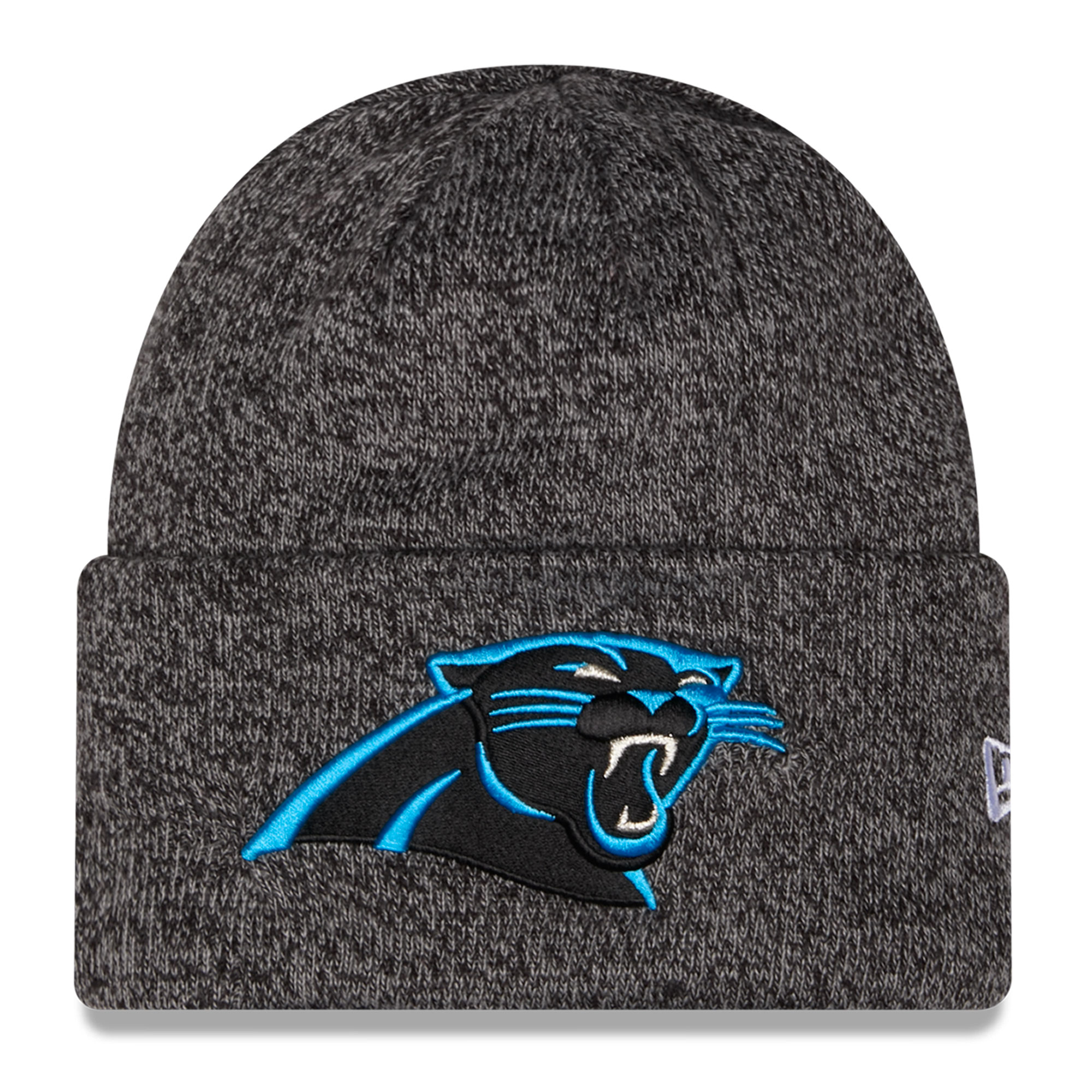 Men's New Era Black Carolina Panthers Marled Cuffed Knit Hat