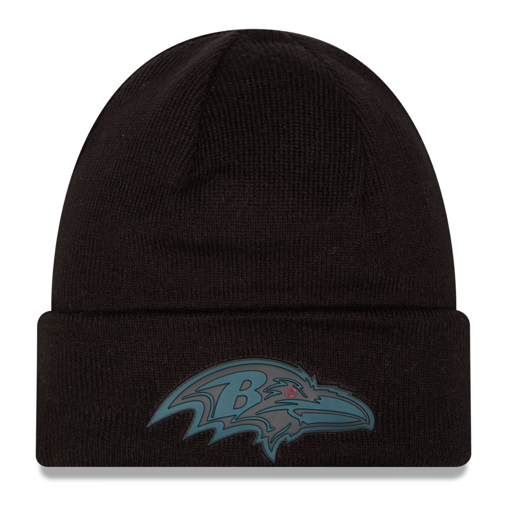 Men's New Era Black Baltimore Ravens Chrome Cuffed Knit Hat