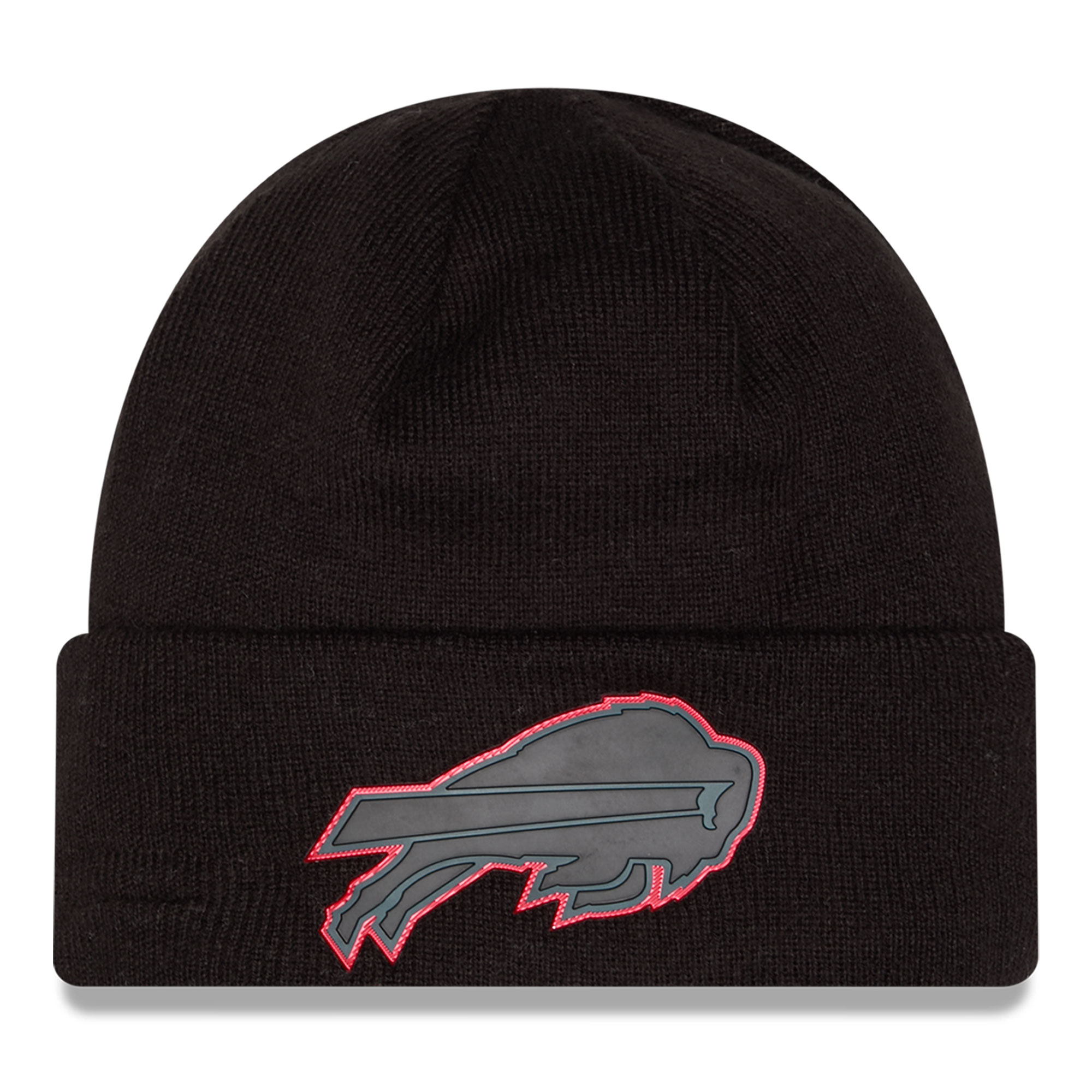 Men's New Era Black Buffalo Bills Chrome Cuffed Knit Hat