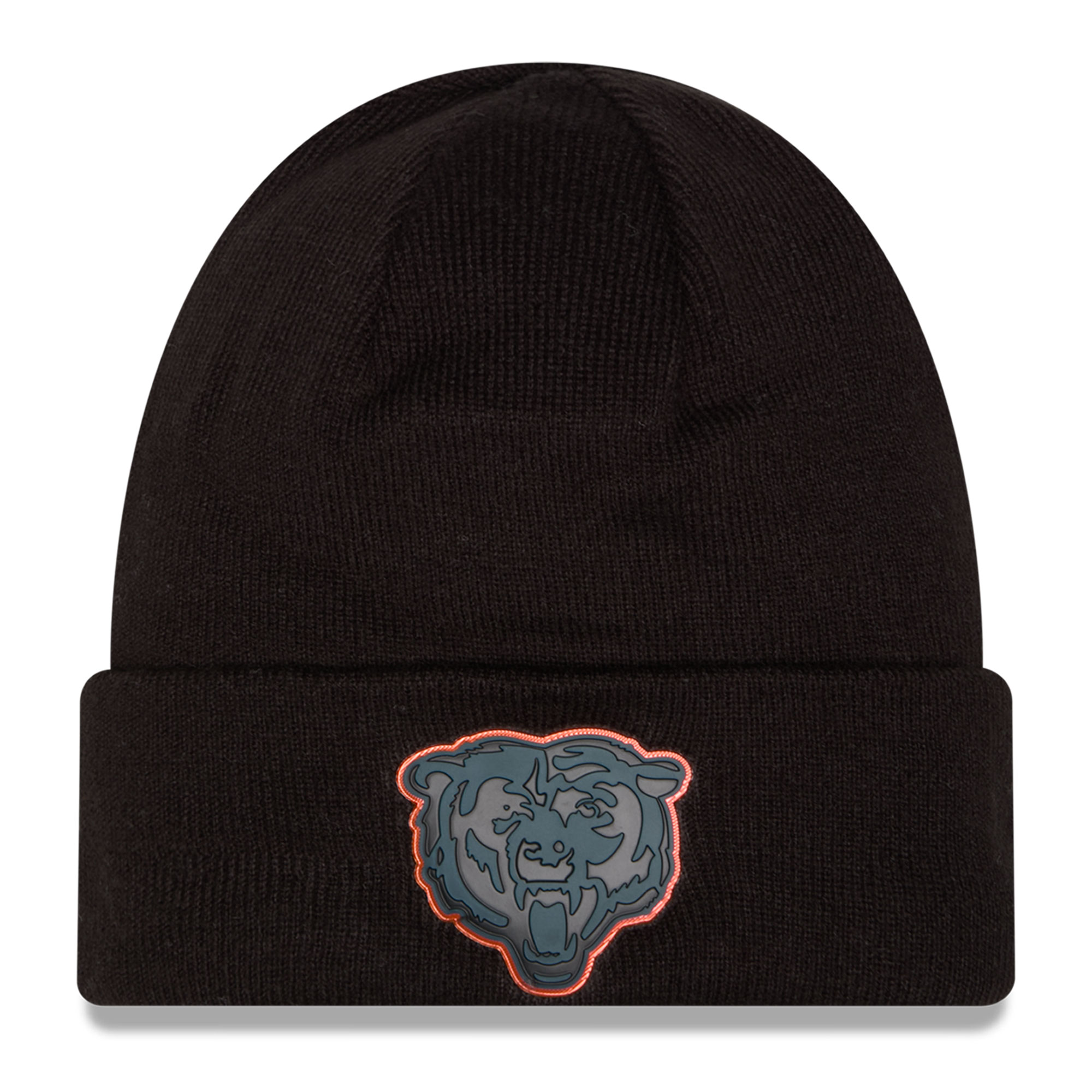 Men's New Era Black Chicago Bears Chrome Cuffed Knit Hat