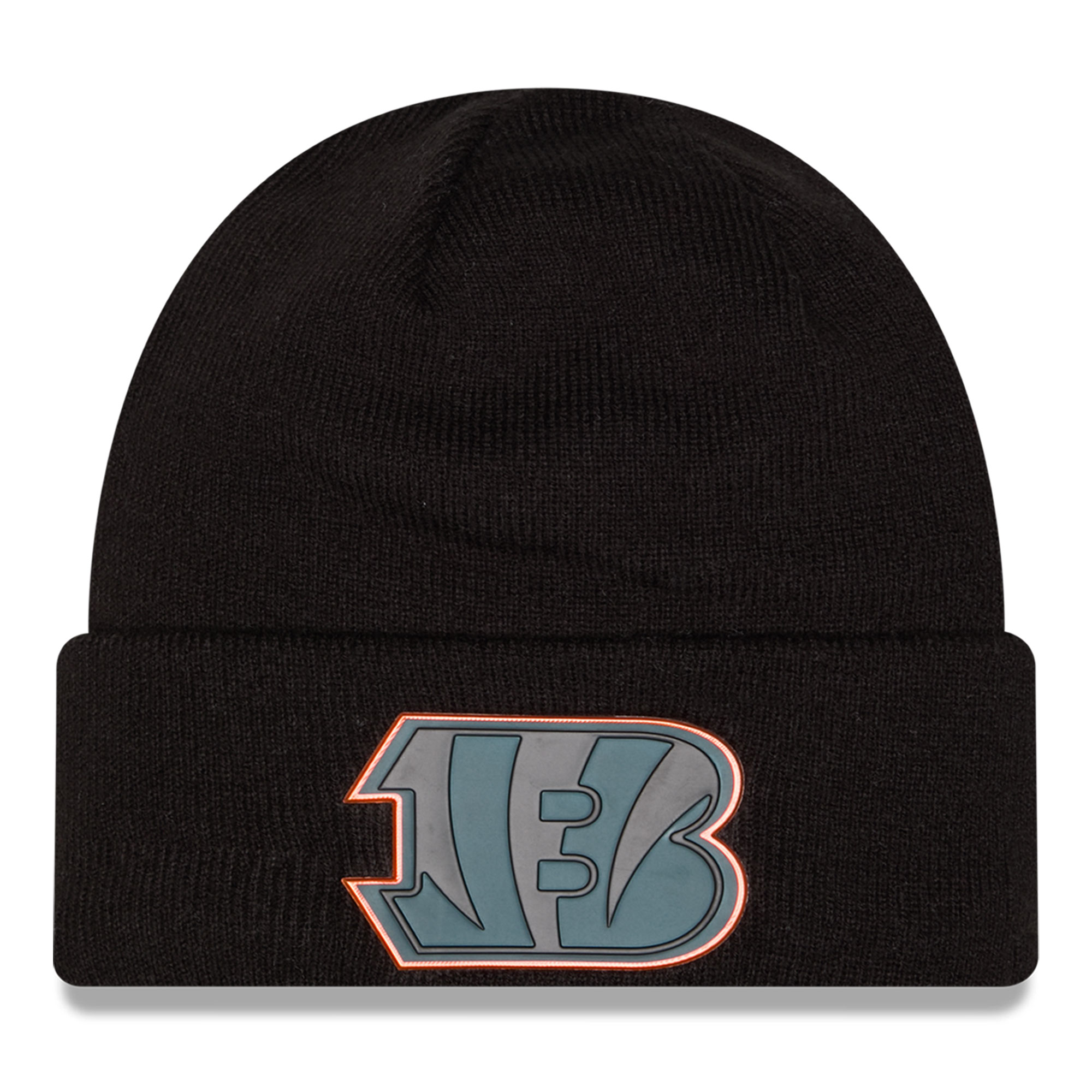 Men's New Era Black Cincinnati Bengals Chrome Cuffed Knit Hat