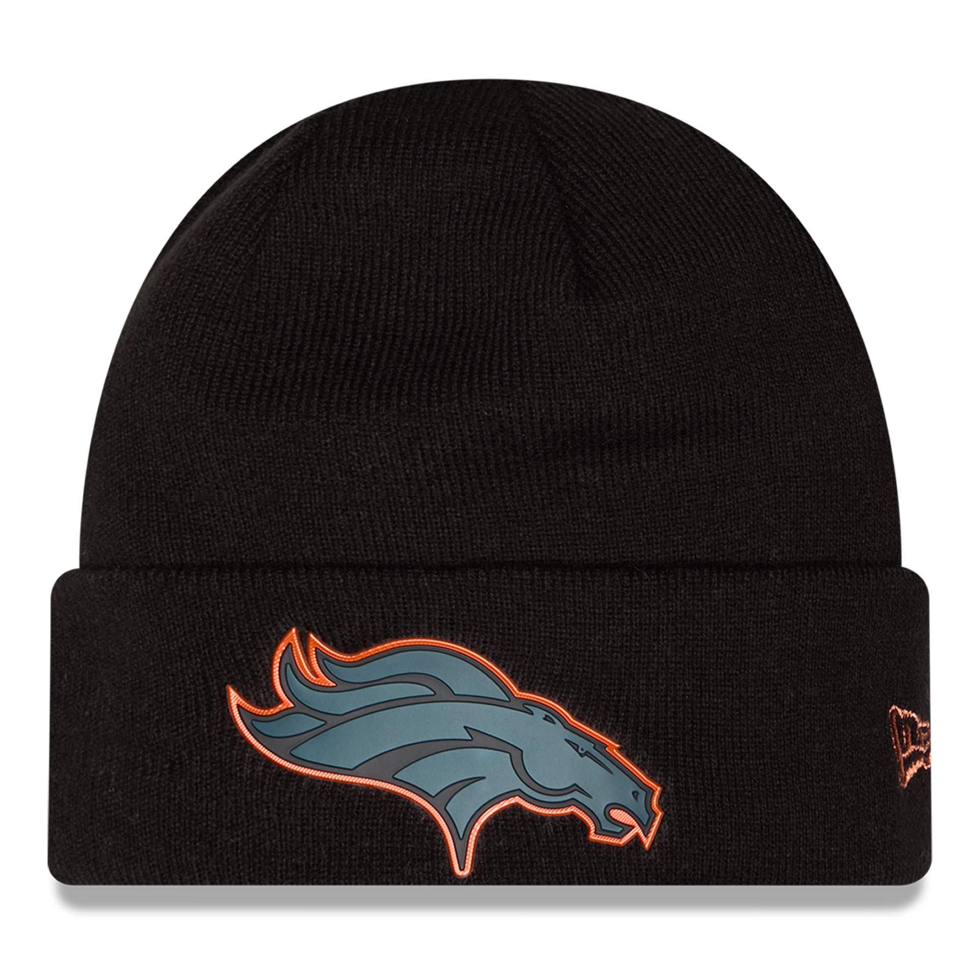 Men's New Era Black Denver Broncos Chrome Cuffed Knit Hat