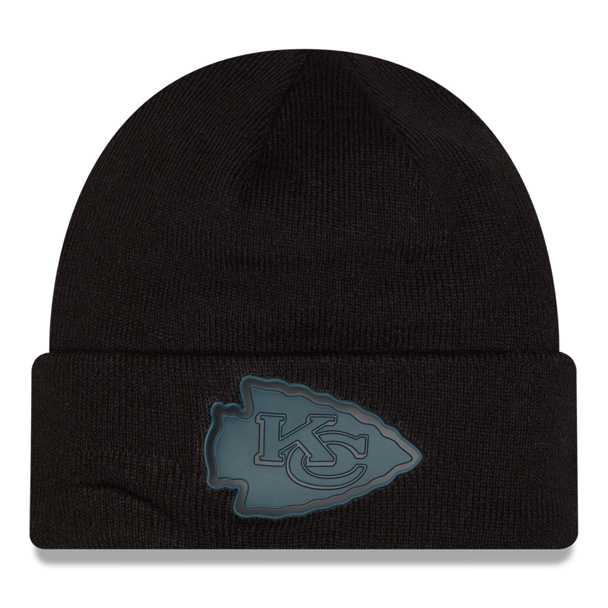 Men's New Era Black Kansas City Chiefs Chrome Cuffed Knit Hat